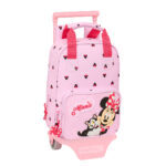 Σχολική Τσάντα με Ρόδες Minnie Mouse Naive Ροζ 20 x 28 x 8 cm