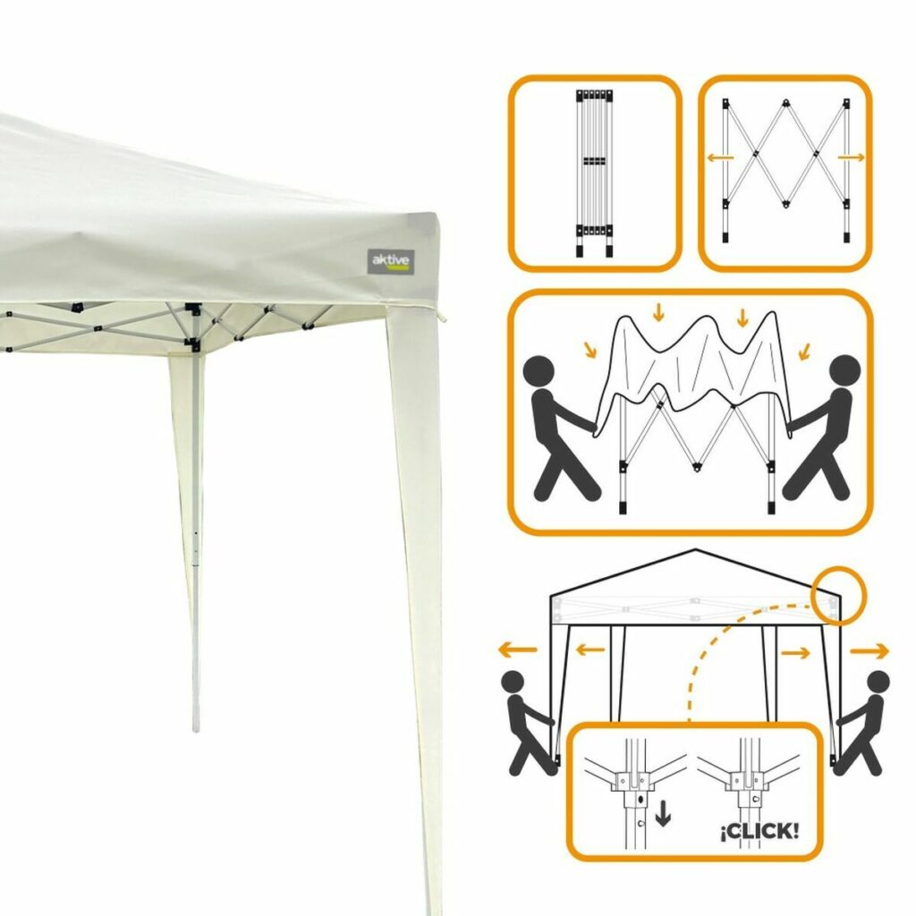 Κληματαριά Colorbaby Max-Air Λευκό Ύφασμα Χάλυβας 300 x 300 x 250 cm