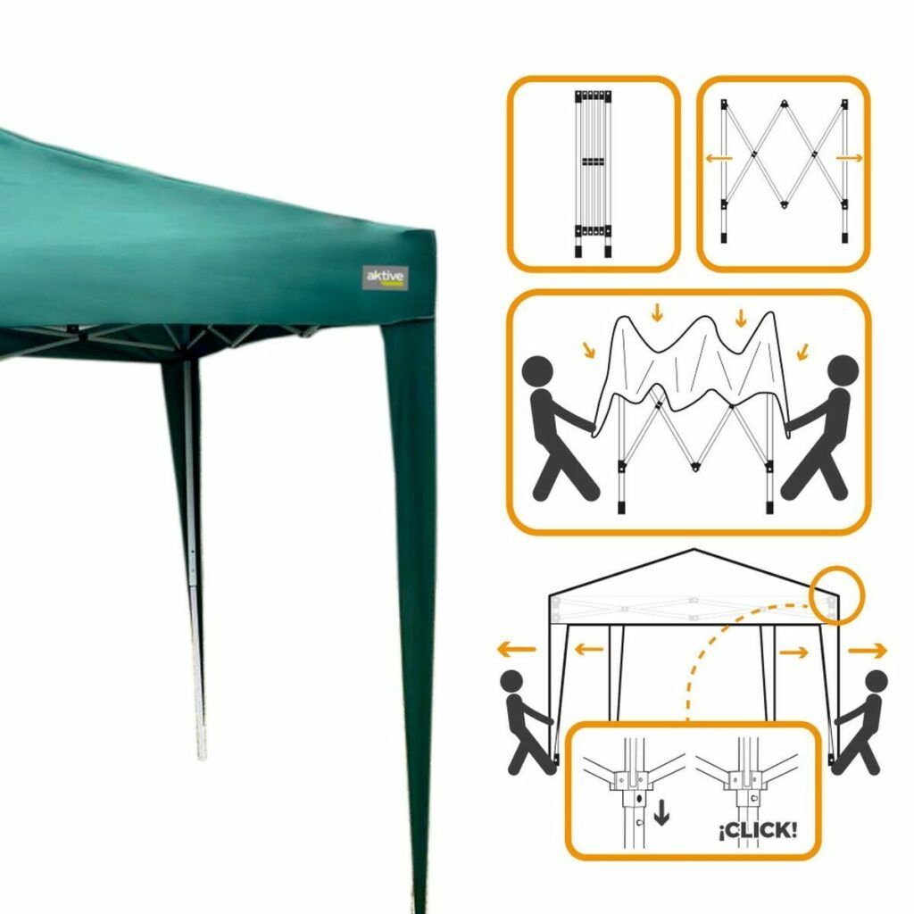 Κληματαριά Colorbaby Max-Air Πράσινο Ύφασμα Χάλυβας 300 x 300 x 250 cm