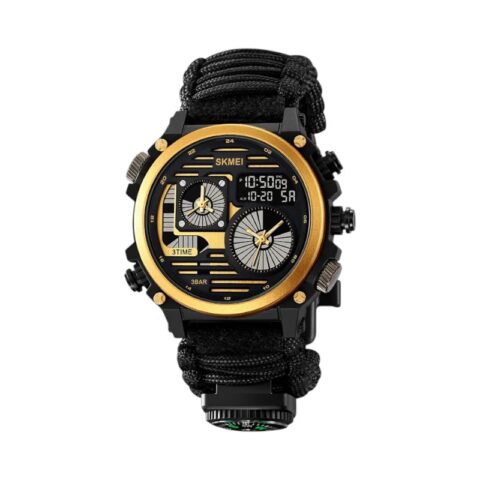 Ψηφιακό/αναλογικό ρολόι χειρός – Skmei - 2202 - Gold/Black Rope