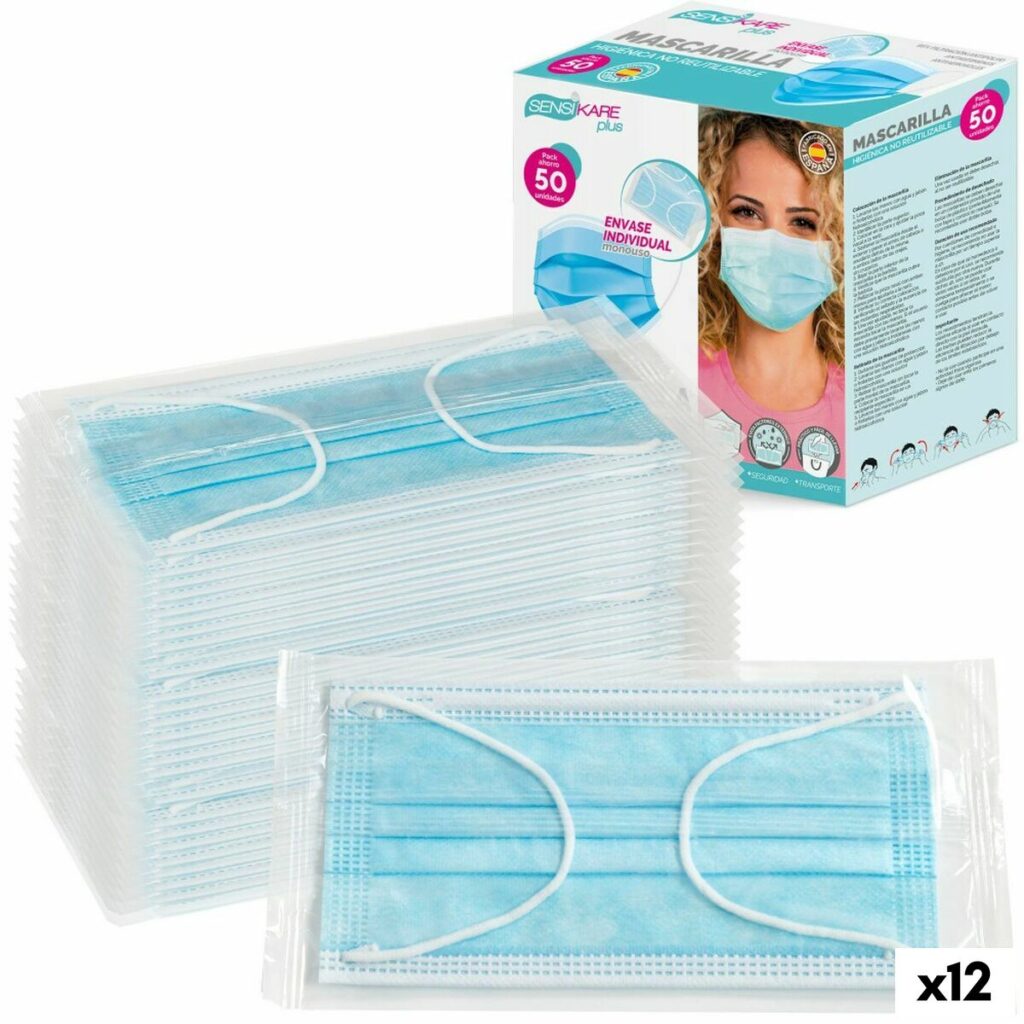 Box of hygienic masks SensiKare 50 Τεμάχια (12 Μονάδες)