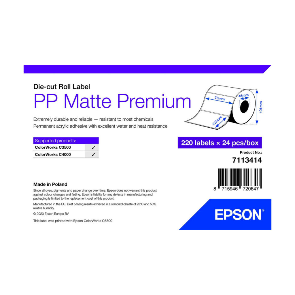 Χαρτί για Εκτύπωση Epson 7113414 Λευκό (24 Μονάδες)