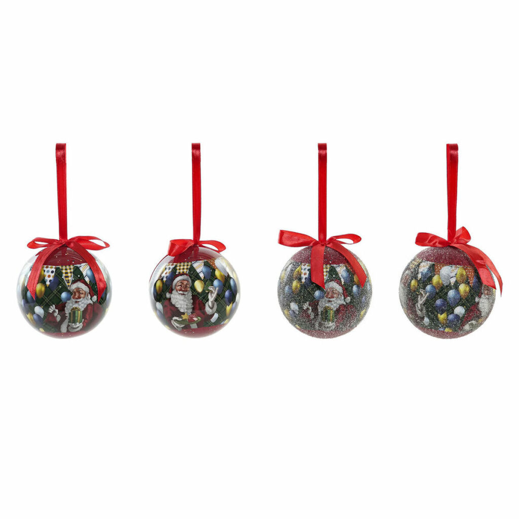 Χριστουγεννιάτικες μπάλες DKD Home Decor Άη Βασίλης PVC (7 pcs) (7.5 x 7.5 x 12 cm)
