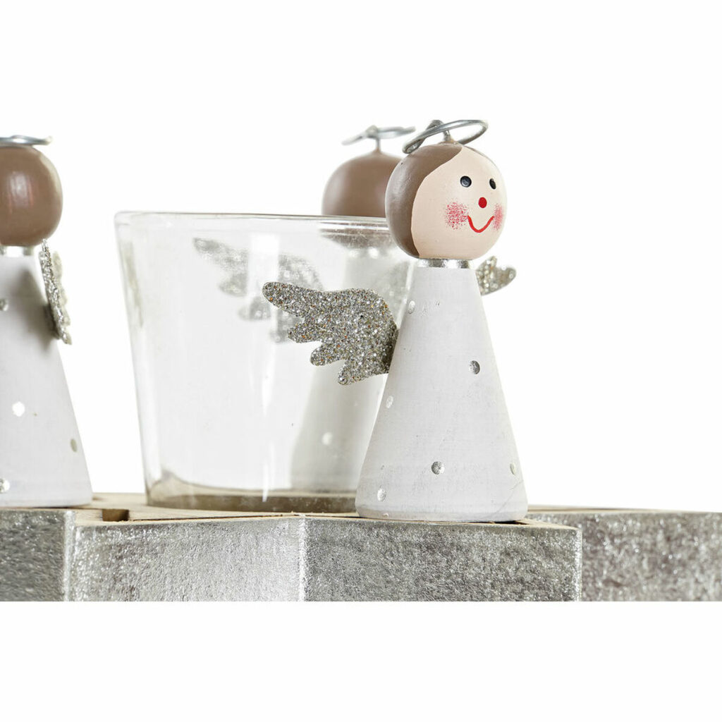 Χριστουγεννιάτικο Κηροπήγιο. DKD Home Decor Κρυστάλλινο Ξύλο (17 x 17 x 9 cm)