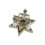 Χριστουγεννιάτικο Κηροπήγιο. DKD Home Decor Κρυστάλλινο Ξύλο (17 x 17 x 9 cm)