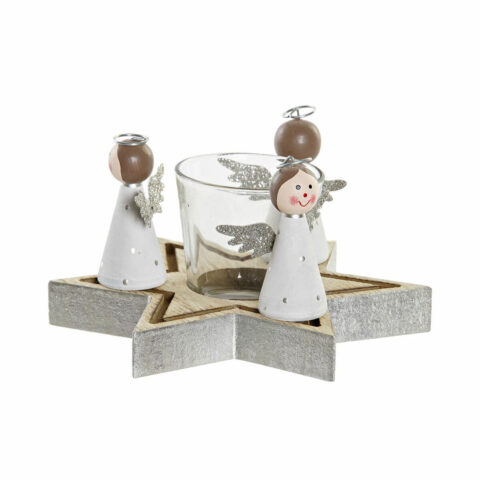 Χριστουγεννιάτικο Κηροπήγιο. DKD Home Decor Κρυστάλλινο Ξύλο (17 x 17 x 9 cm)