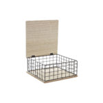 Διακοσμητικό κουτί DKD Home Decor Μαύρο Φυσικό Μέταλλο Ξύλο MDF