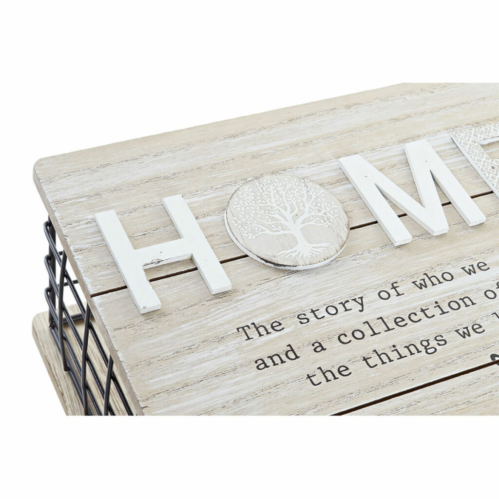 Διακοσμητικό κουτί DKD Home Decor Μαύρο Φυσικό Μέταλλο Ξύλο MDF