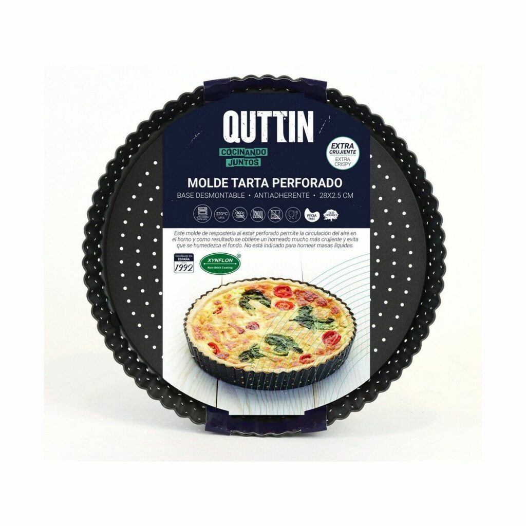 Φόρμα για Κέικ Quttin 28 x 3 cm Διάτρητο Αποσπώμενο (12 Μονάδες)
