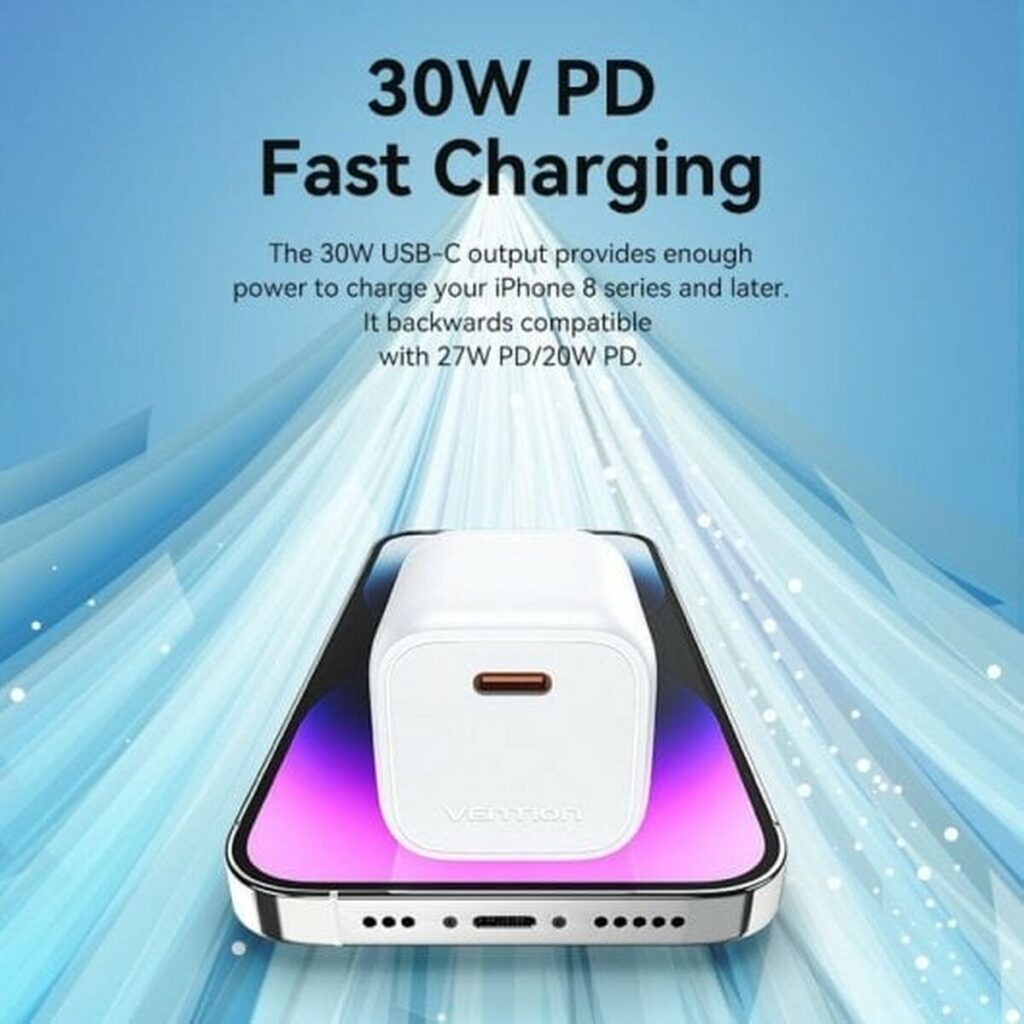 Φορτιστής Τοίχου Vention FAKW0-EU 30 W USB-C Κίτρινο