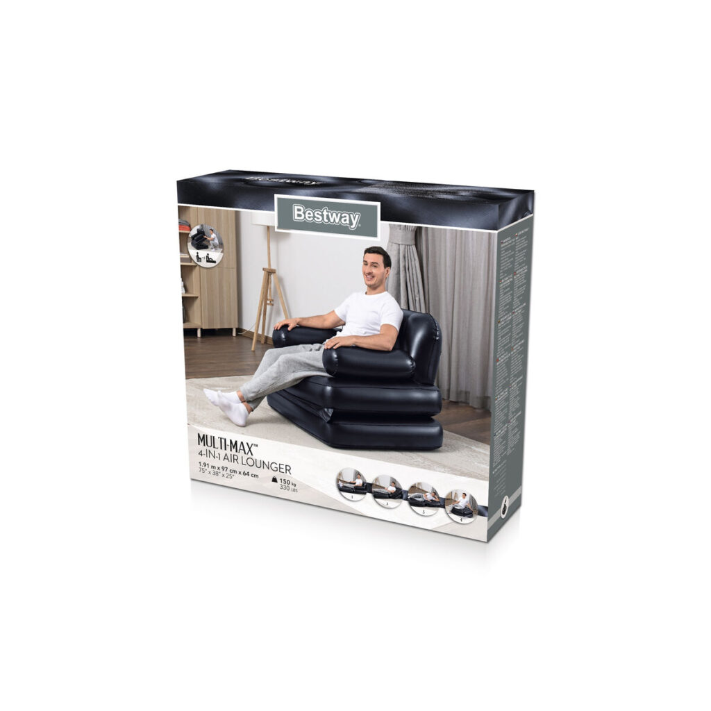 Φουσκωτή Καρέκλα Bestway 191 x 38 x 25 cm Μαύρο