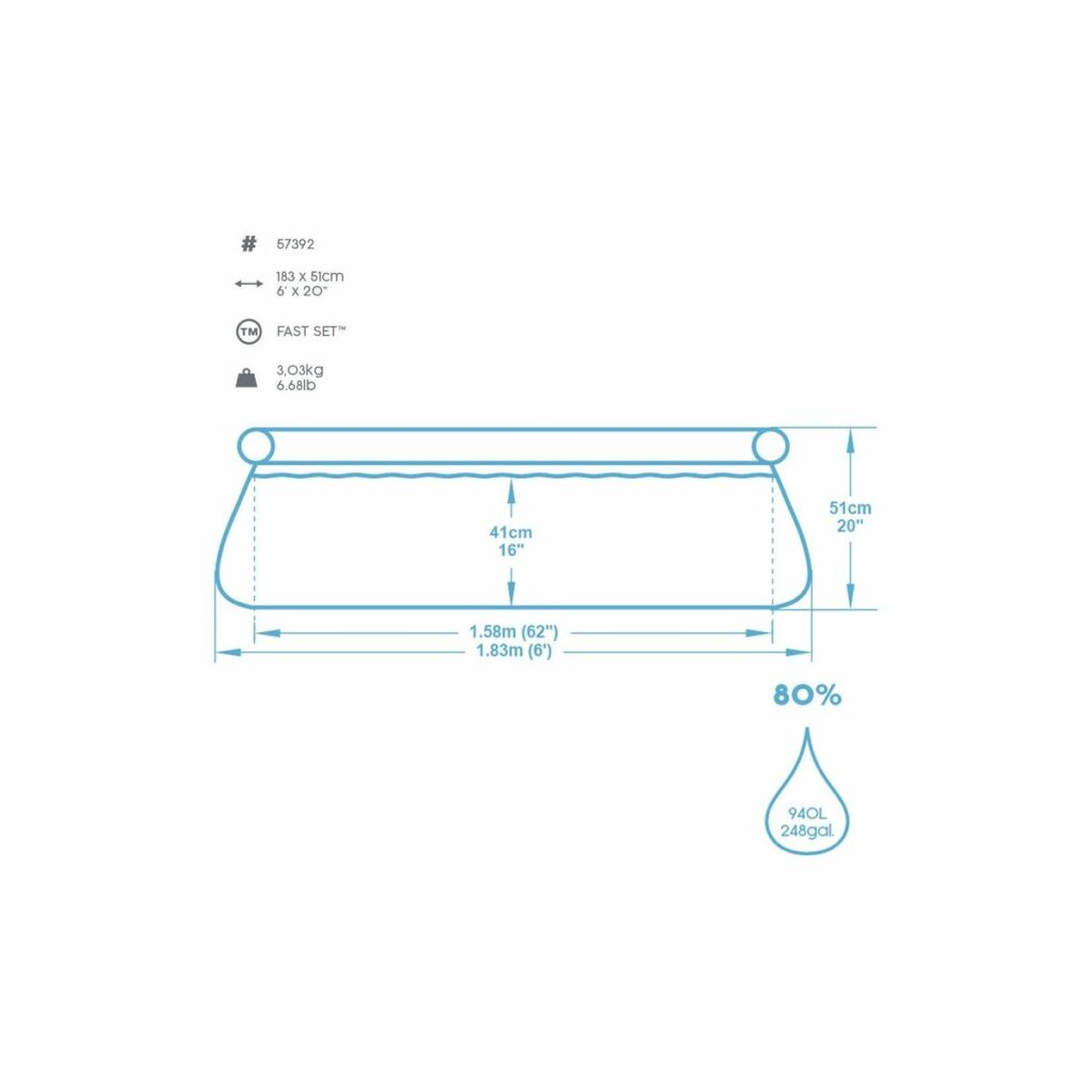 Φουσκωτή Πισίνα Bestway Μπλε 940 L 183 X 51 cm