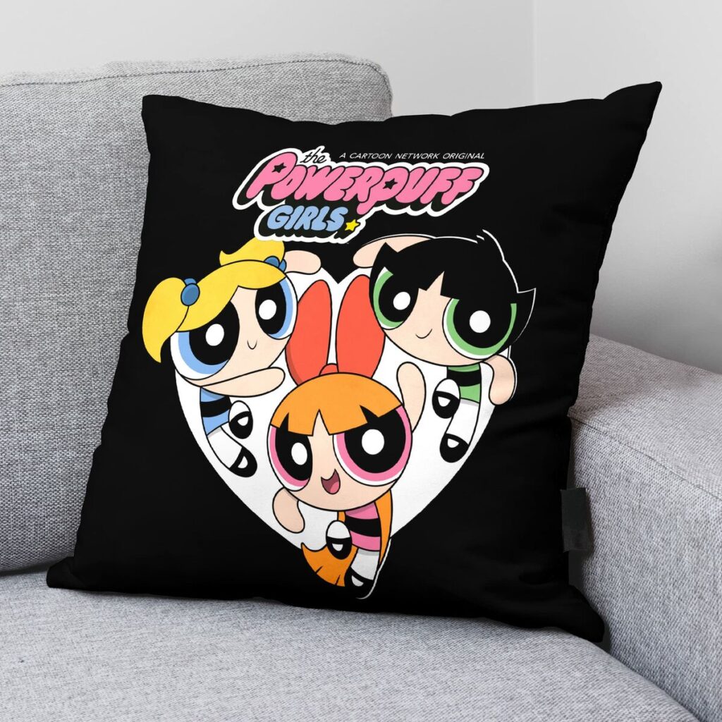 Κάλυψη μαξιλαριού Powerpuff Girls Powerpuff B Μαύρο Πολύχρωμο 45 x 45 cm