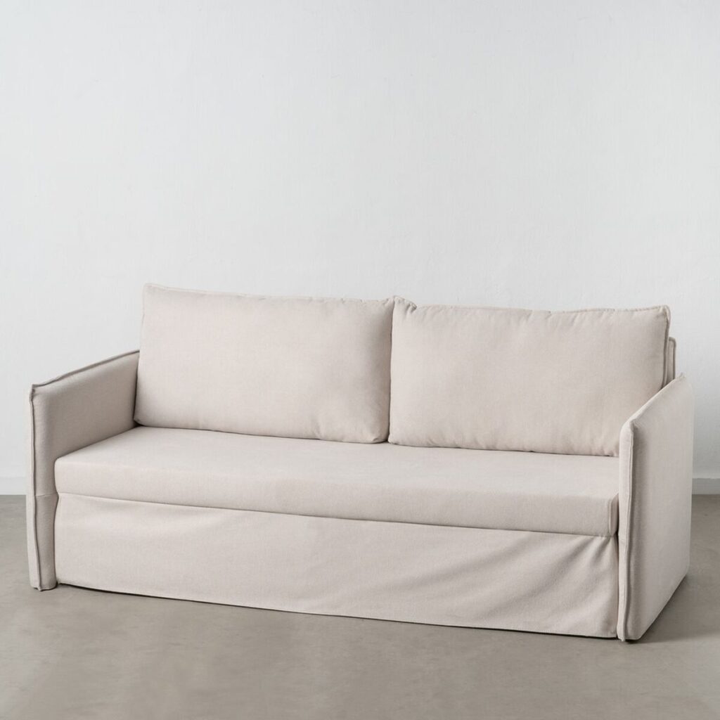 Καναπές Μπεζ πολυεστέρας λινό 210 x 93 x 95 cm