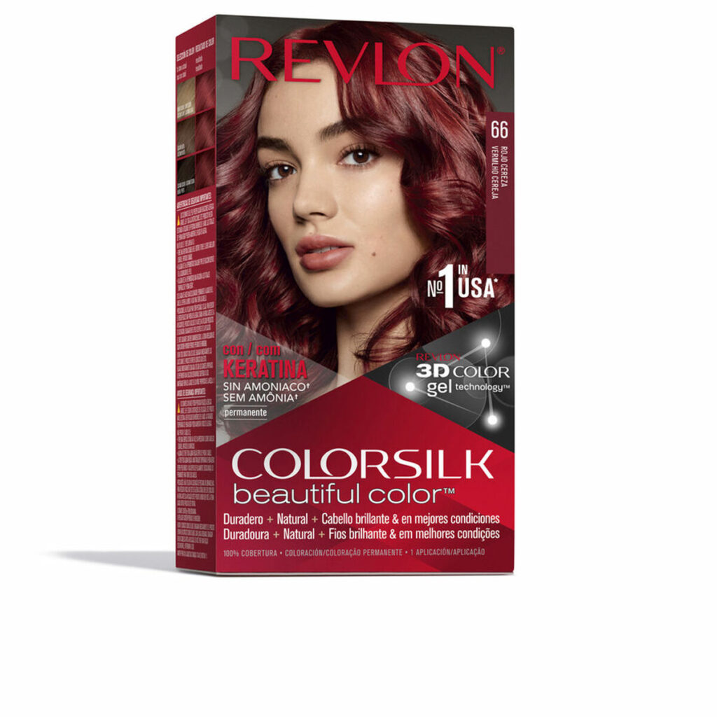 Μόνιμη Βαφή Revlon Colorsilk Nº 66 Cherry red Χωρίς αμμωνία