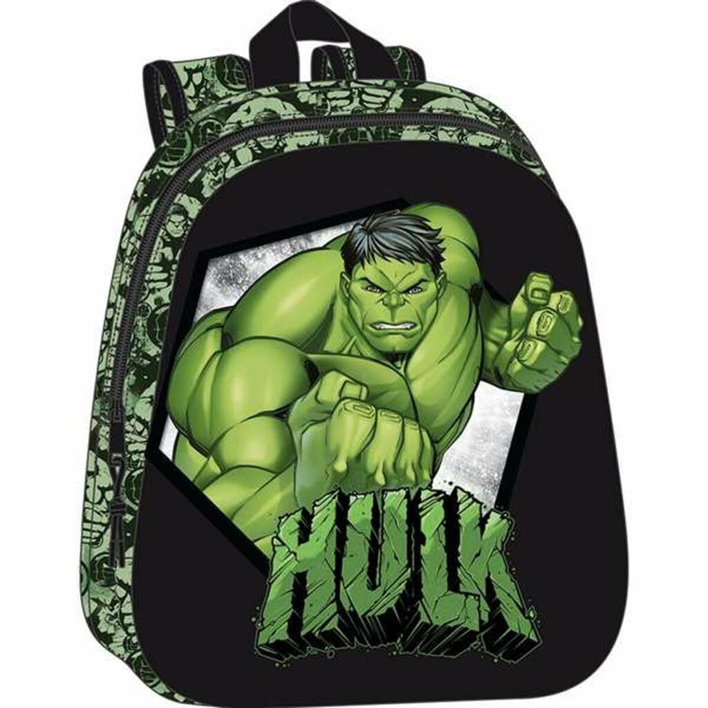 Παιδική Τσάντα 3D Hulk Μαύρο Πράσινο 27 x 33 x 10 cm