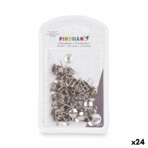 Πινέζες Pincello 395 Ασημί Μέταλλο (24 Μονάδες)