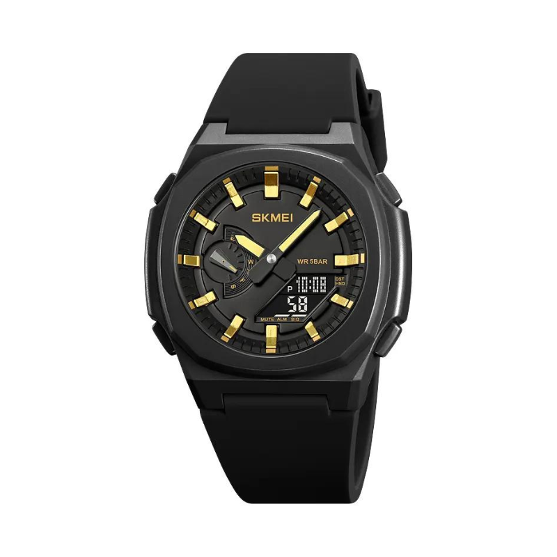 Ψηφιακό/αναλογικό ρολόι χειρός – Skmei - 2091 - Gold/Black screen