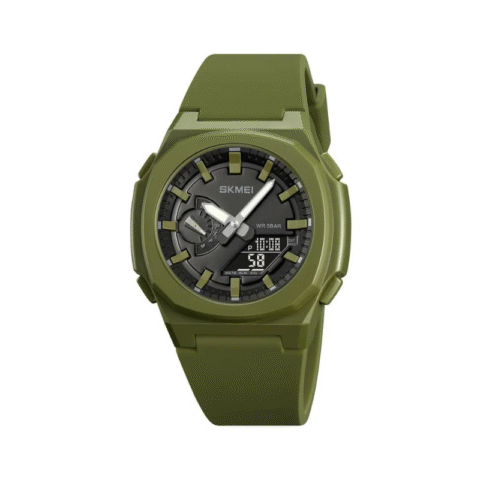 Ψηφιακό/αναλογικό ρολόι χειρός – Skmei - 2091 - Green/Black screen