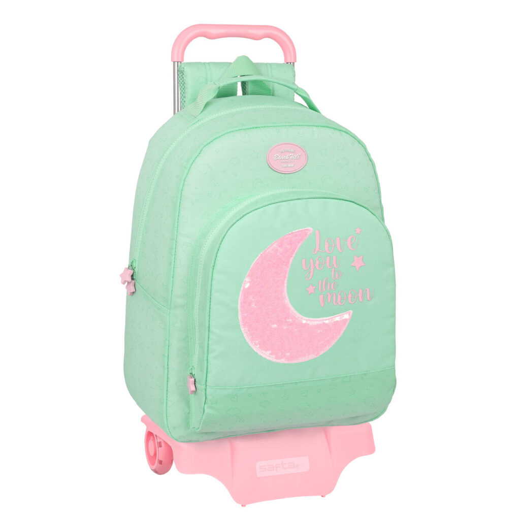 Σχολική Τσάντα με Ρόδες BlackFit8 Moon Πράσινο 32 x 42 x 15 cm