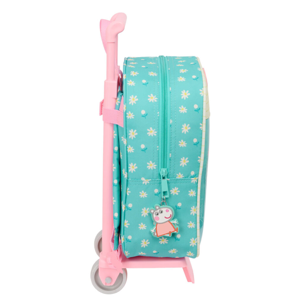 Σχολική Τσάντα με Ρόδες Peppa Pig Pretty flowers Κίτρινο Μέντα 22 x 27 x 10 cm