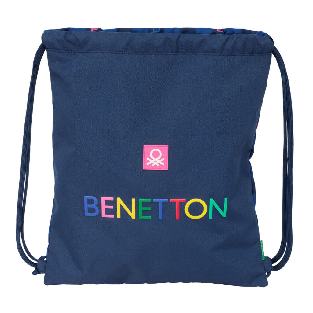 Σχολική Τσάντα με Σχοινιά Benetton Damero Ναυτικό Μπλε 35 x 40 x 1 cm