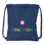 Σχολική Τσάντα με Σχοινιά Benetton Damero Ναυτικό Μπλε 35 x 40 x 1 cm