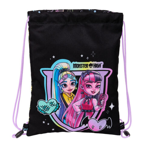 Σχολική Τσάντα με Σχοινιά Monster High Μαύρο 26 x 34 x 1 cm