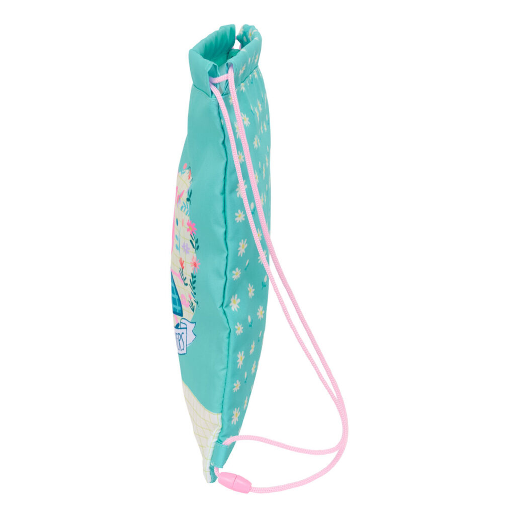 Σχολική Τσάντα με Σχοινιά Peppa Pig Pretty flowers Κίτρινο Μέντα 26 x 34 x 1 cm