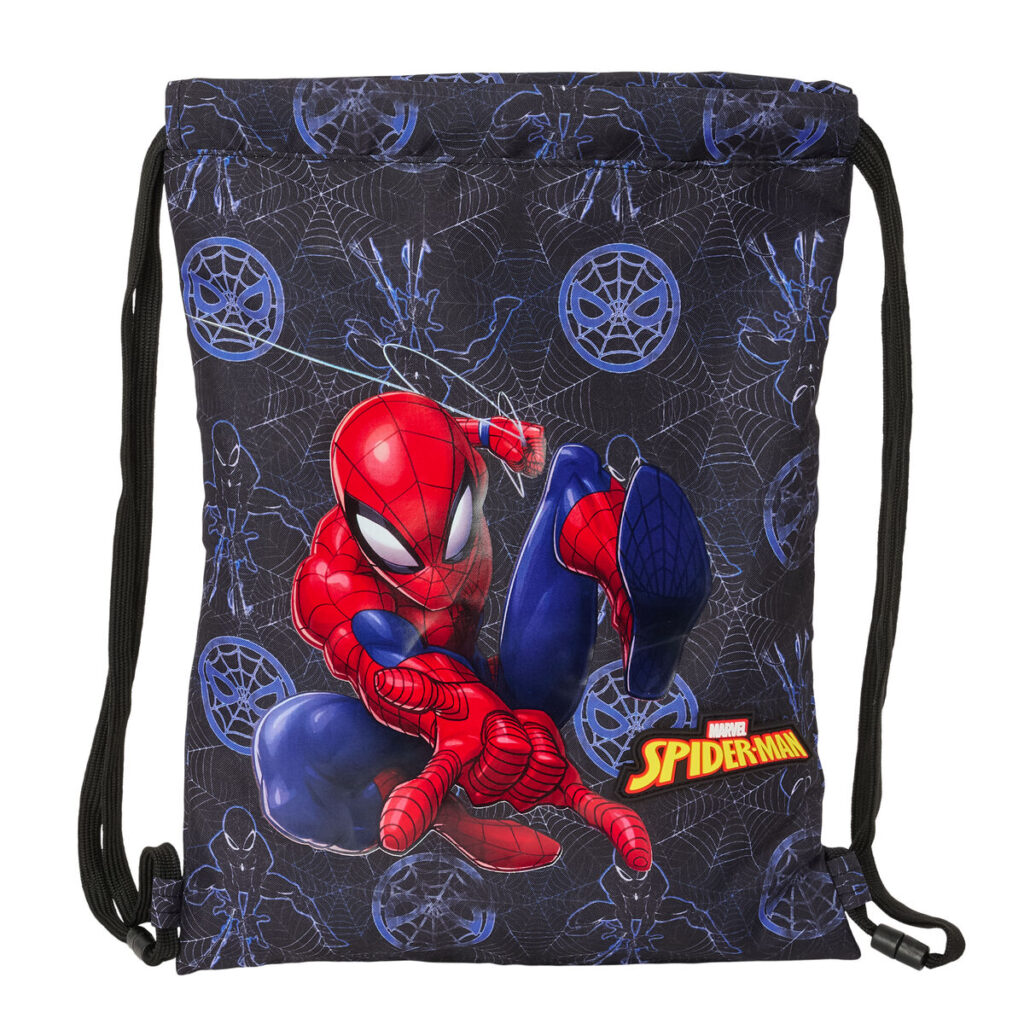 Σχολική Τσάντα με Σχοινιά Spider-Man Attack Μαύρο 26 x 34 x 1 cm