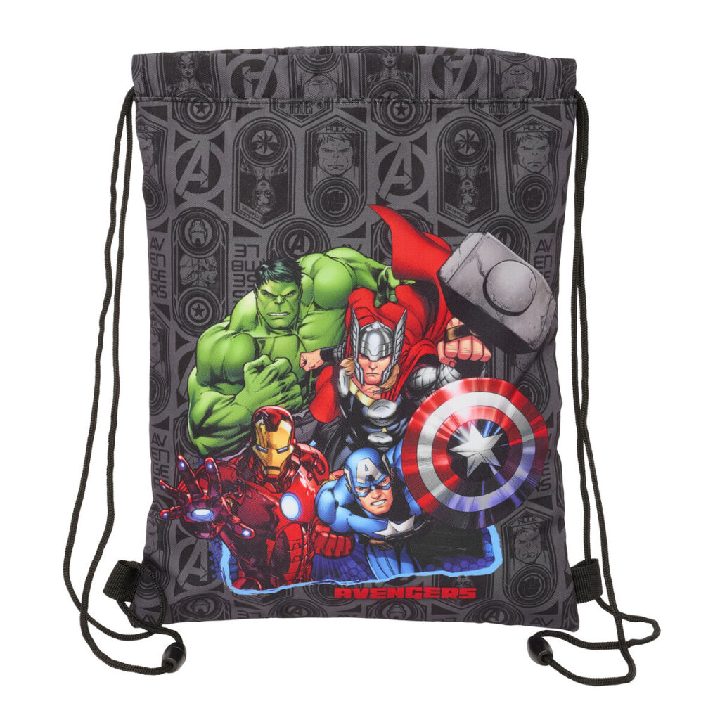 Σχολική Τσάντα με Σχοινιά The Avengers Vendetta Μαύρο 26 x 34 x 1 cm