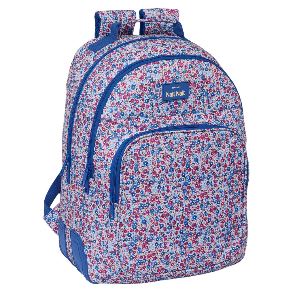 Σχολική Τσάντα Nait Nait Flores coimbra azul Μπλε 32 x 42 x 15 cm