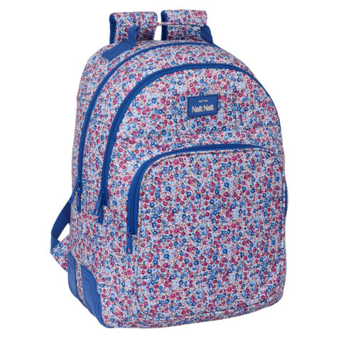 Σχολική Τσάντα Nait Nait Flores coimbra azul Μπλε 32 x 42 x 15 cm
