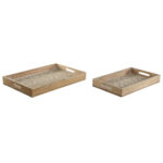 Σετ Δίσκων Home ESPRIT Λευκό Φυσικό Ινδός 44 x 29 x 5 cm (x2)
