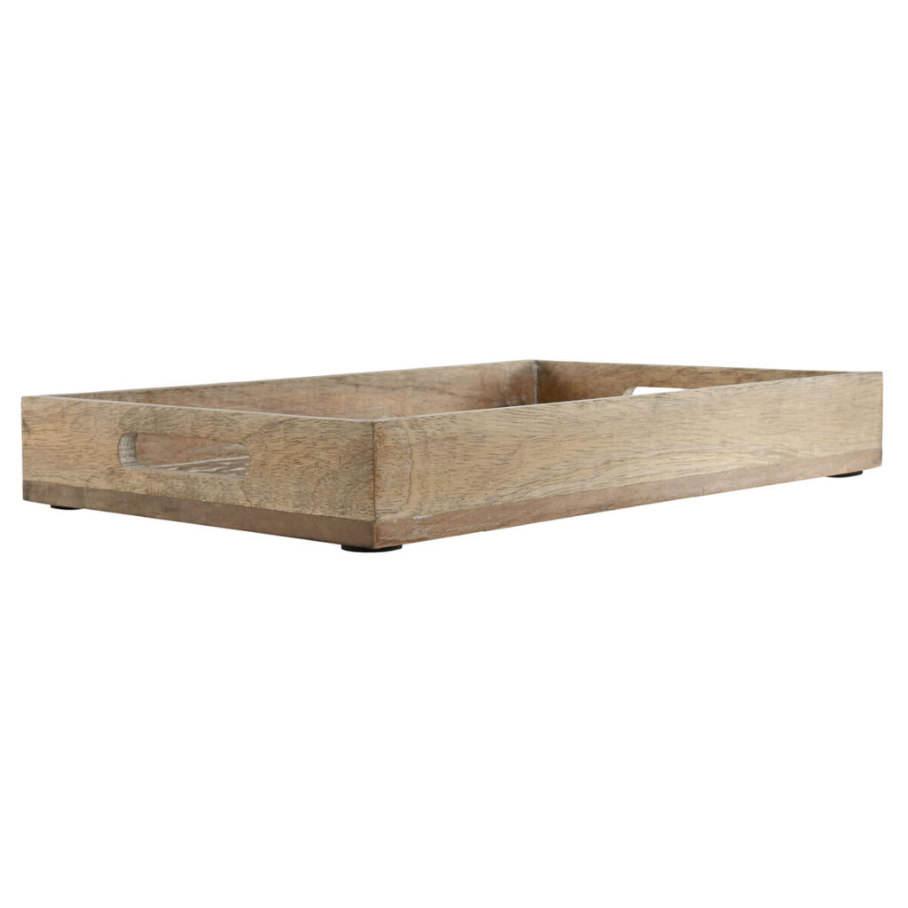 Σετ Δίσκων Home ESPRIT Λευκό Φυσικό Ινδός 44 x 29 x 5 cm (x2)