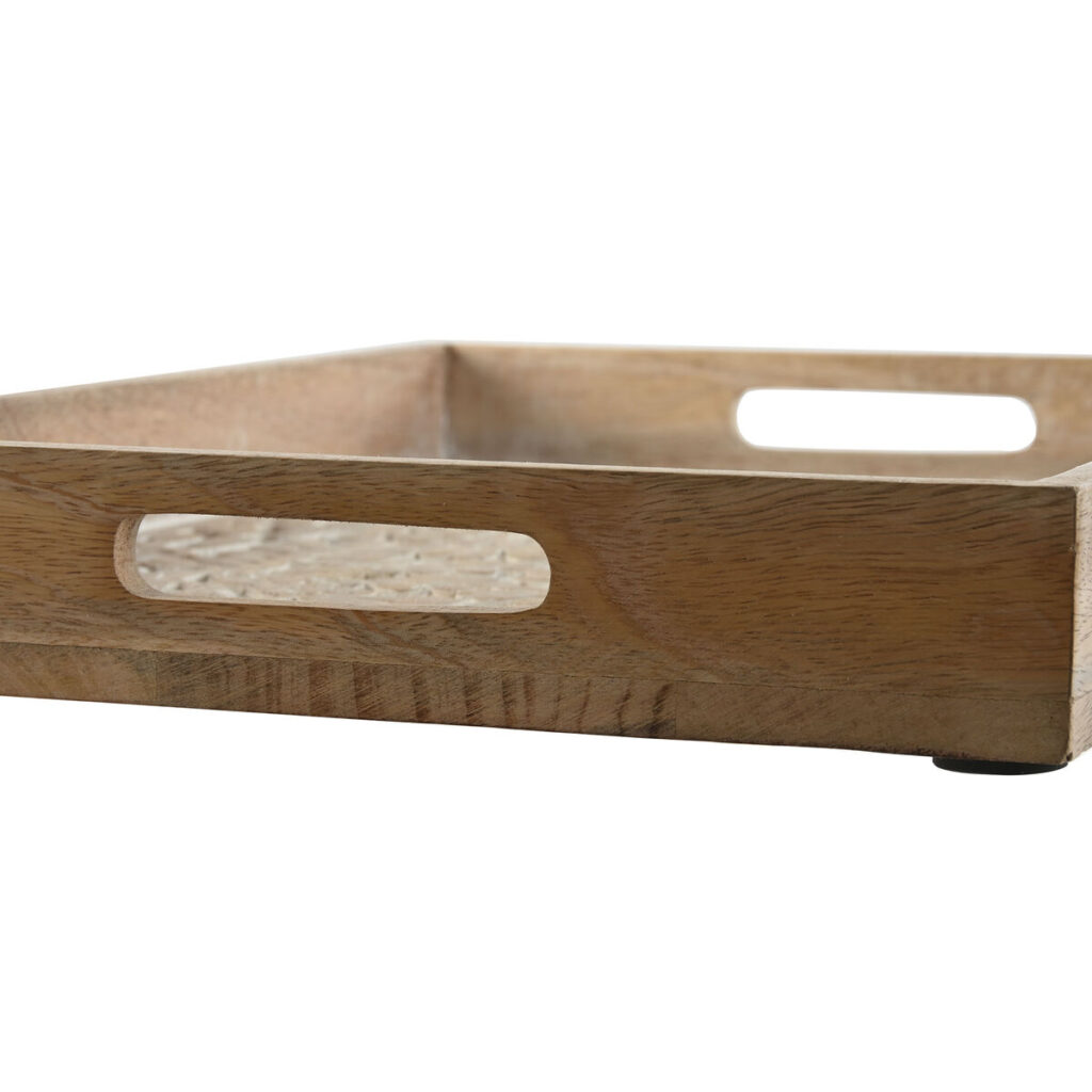 Σετ Δίσκων Home ESPRIT Λευκό Φυσικό Ινδός 44 x 29 x 5 cm (x2)