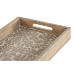 Σετ Δίσκων Home ESPRIT Λευκό Φυσικό Ινδός 44 x 29 x 5 cm (x2)