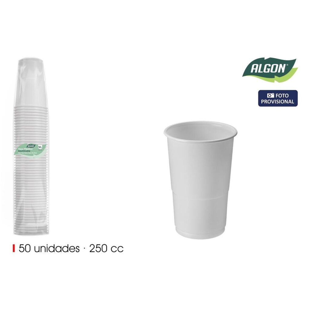 Σετ ποτηριών Algon Λευκό 250 ml 50 Τεμάχια (x18)