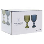 Σετ Ποτηριών Home ESPRIT Μπλε Κρυστάλλινο 260 ml (x6)