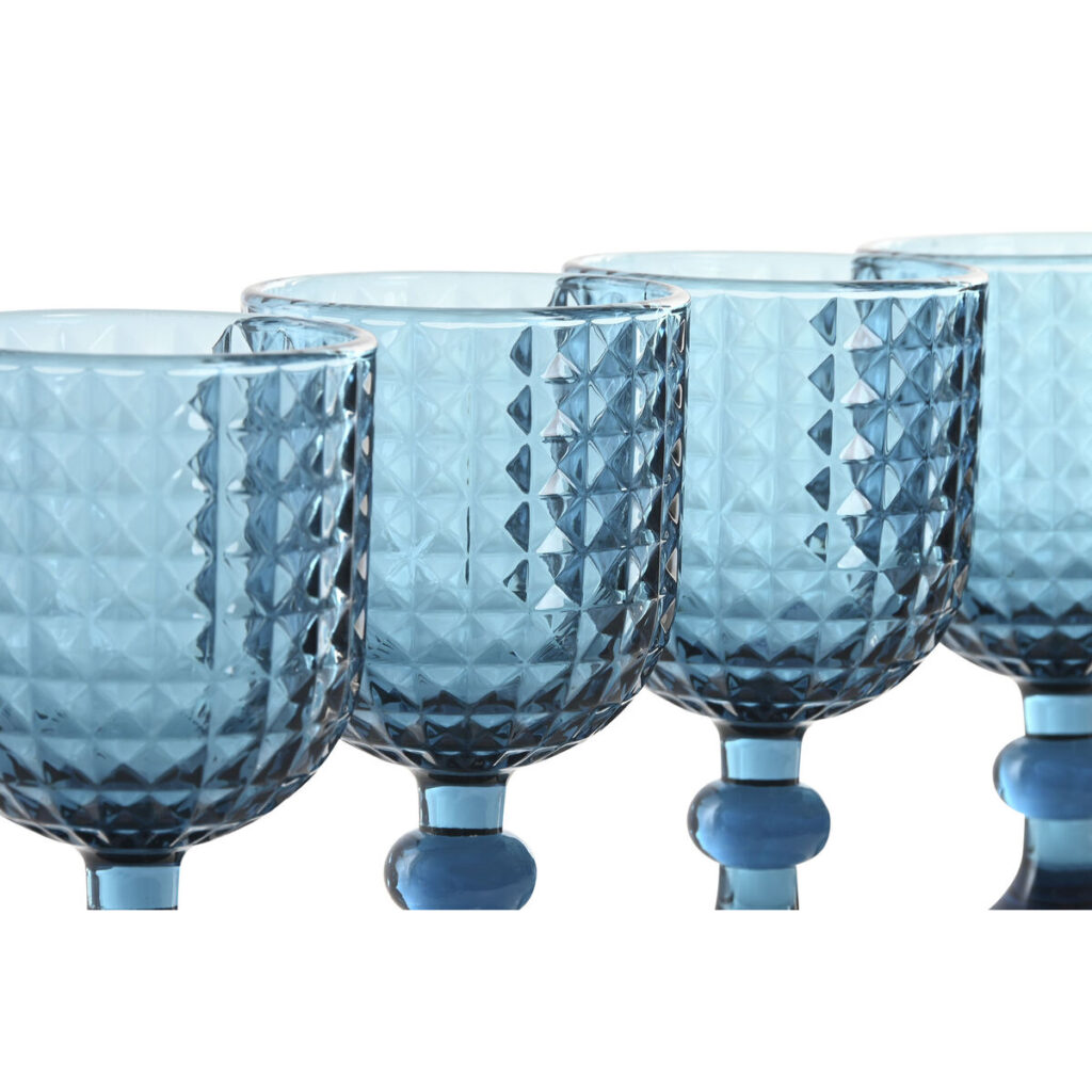 Σετ Ποτηριών Home ESPRIT Μπλε Κρυστάλλινο 260 ml (x6)