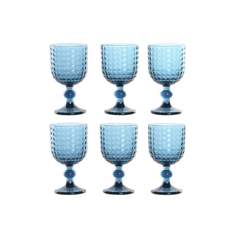Σετ Ποτηριών Home ESPRIT Μπλε Κρυστάλλινο 260 ml (x6)