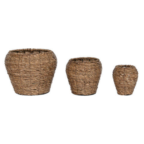 Σετ ζαρντινιέρων Home ESPRIT Καφέ Μέταλλο ίνα 41 x 41 x 32 cm