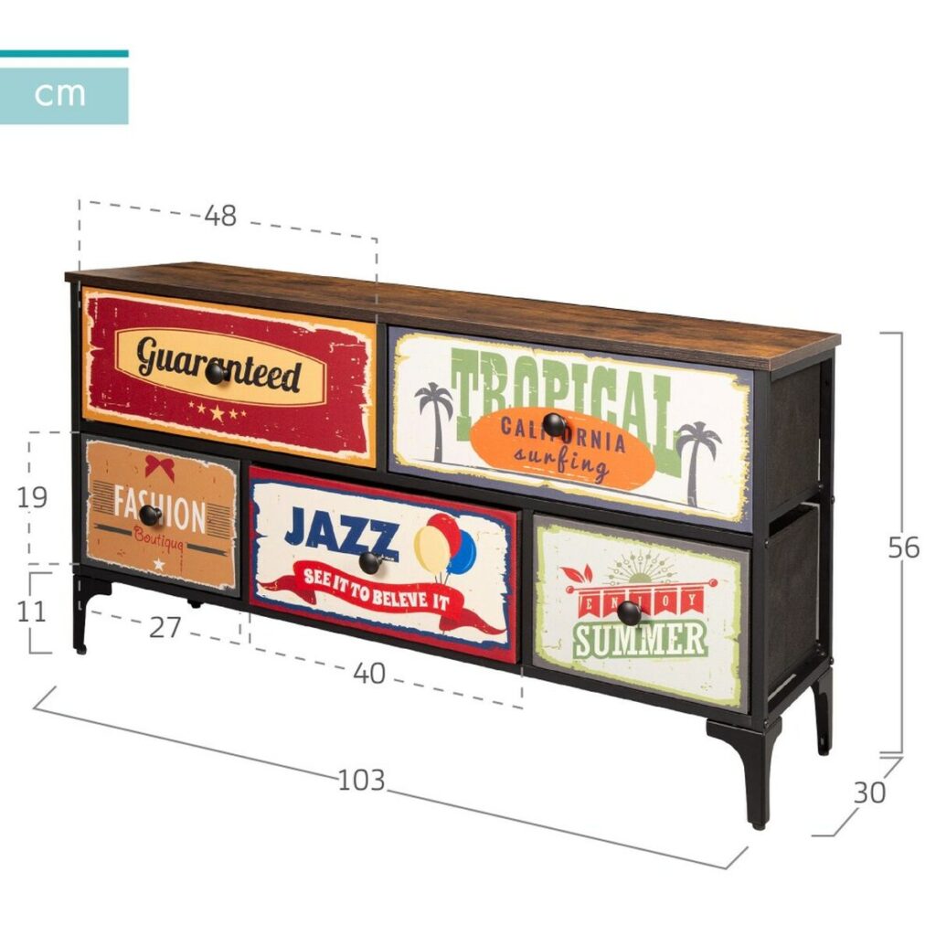 Συρταριέρα Max Home Vintage 103 x 56 x 30 cm
