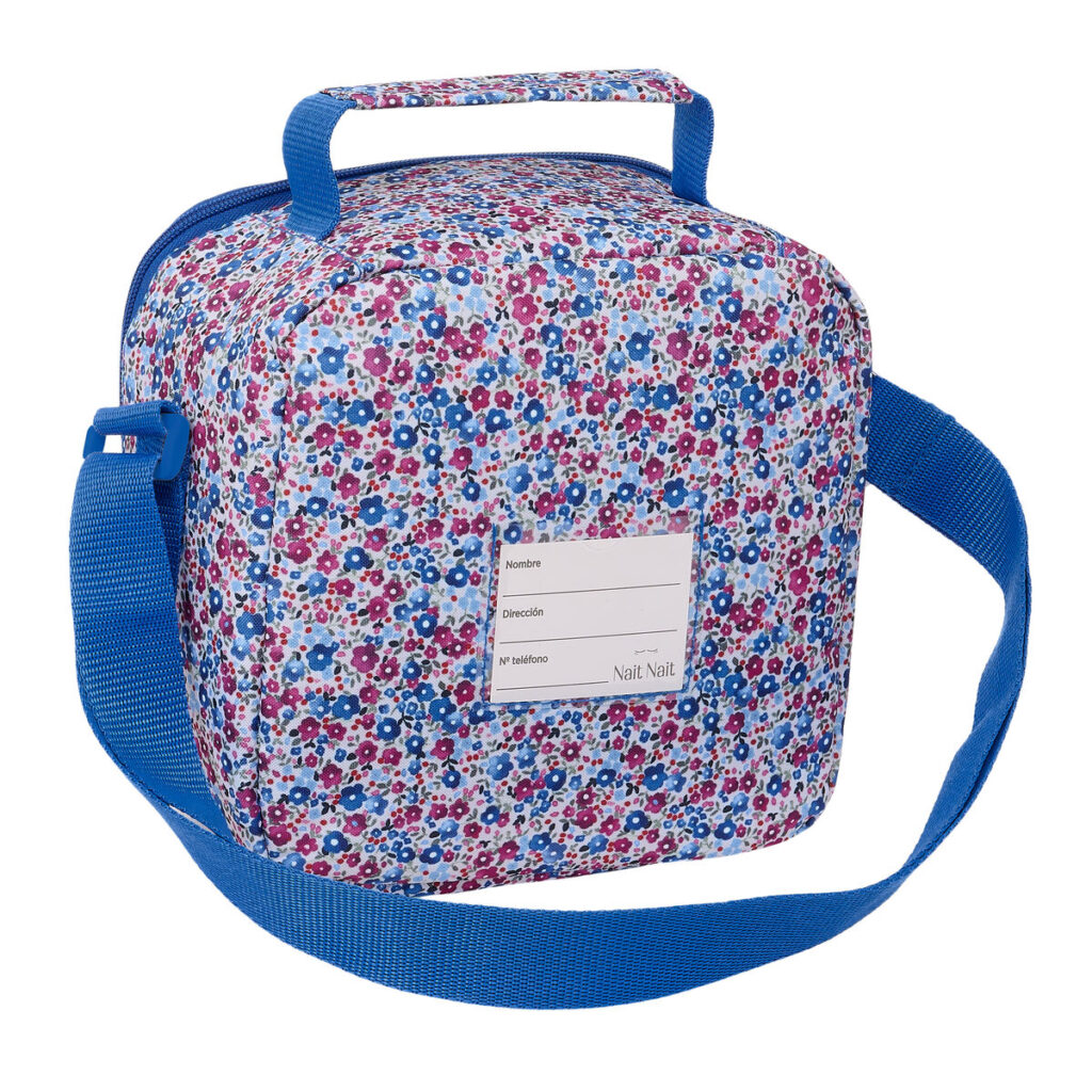 θερμική Θήκη Μεταφοράς Σνακ Nait Nait Flores coimbra azul Μπλε 20 x 20 x 15 cm