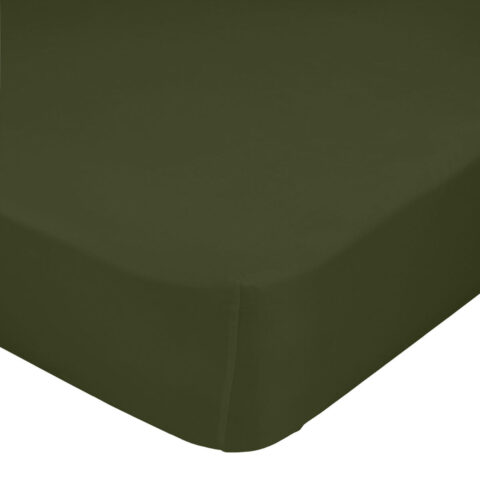Τοποθετημένο φύλλο HappyFriday BASIC Σκούρο πράσινο 90 x 200 x 32 cm