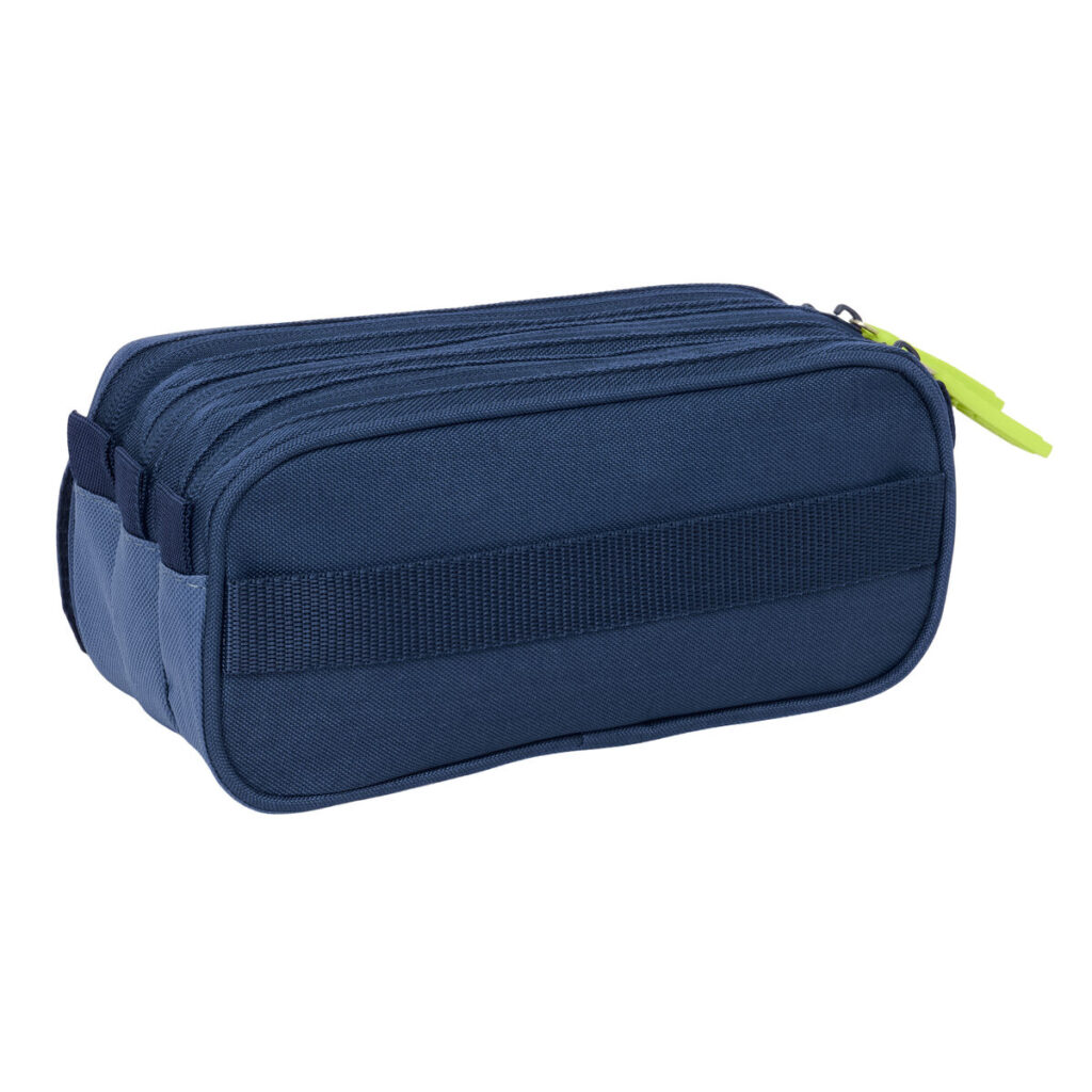 Τριπλή Κασετίνα Munich Blue indigo Μπλε 21,5 x 10 x 8 cm
