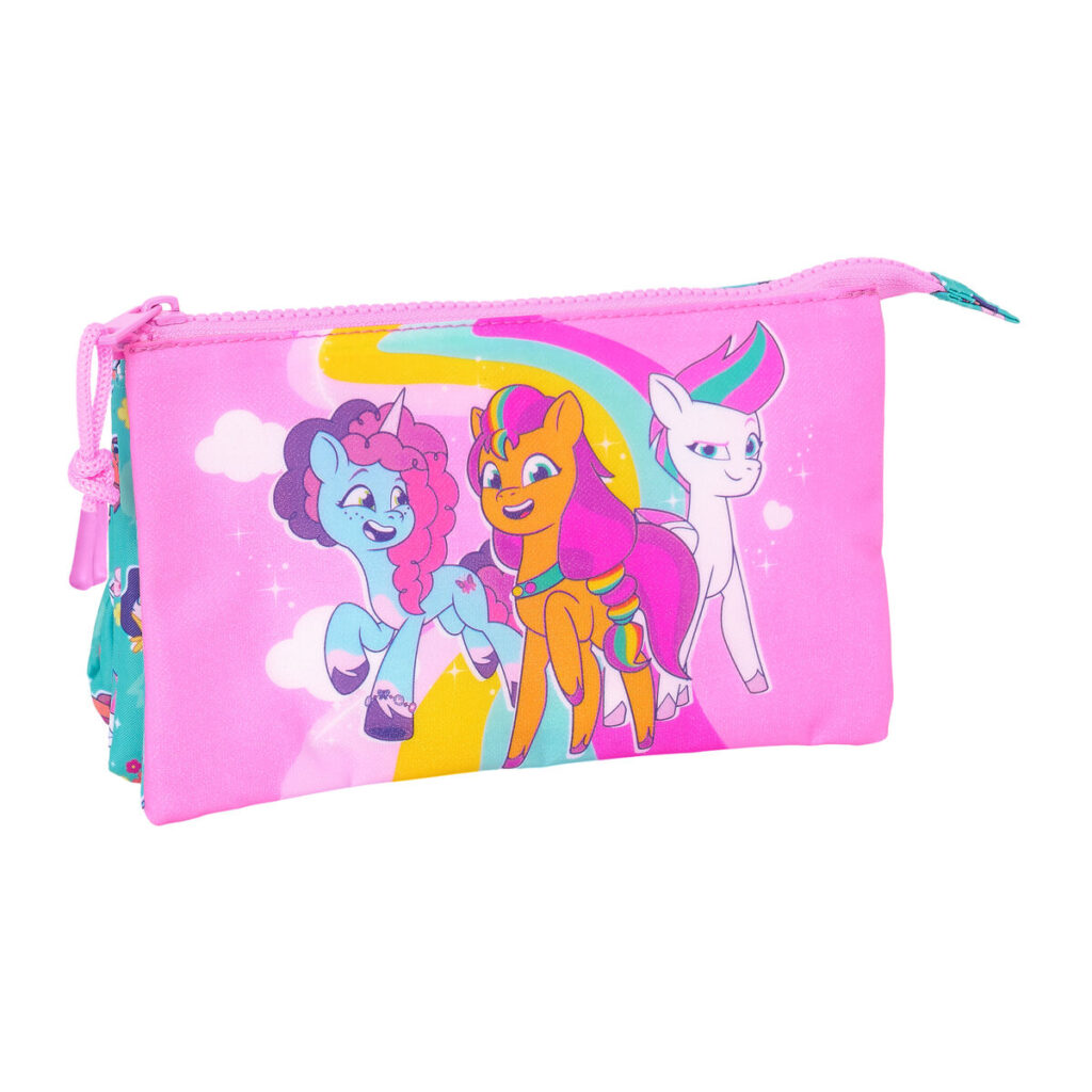 Τριπλή Κασετίνα My Little Pony Magic Ροζ Τυρκουάζ 22 x 12 x 3 cm