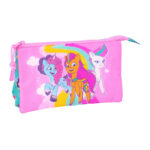 Τριπλή Κασετίνα My Little Pony Magic Ροζ Τυρκουάζ 22 x 12 x 3 cm