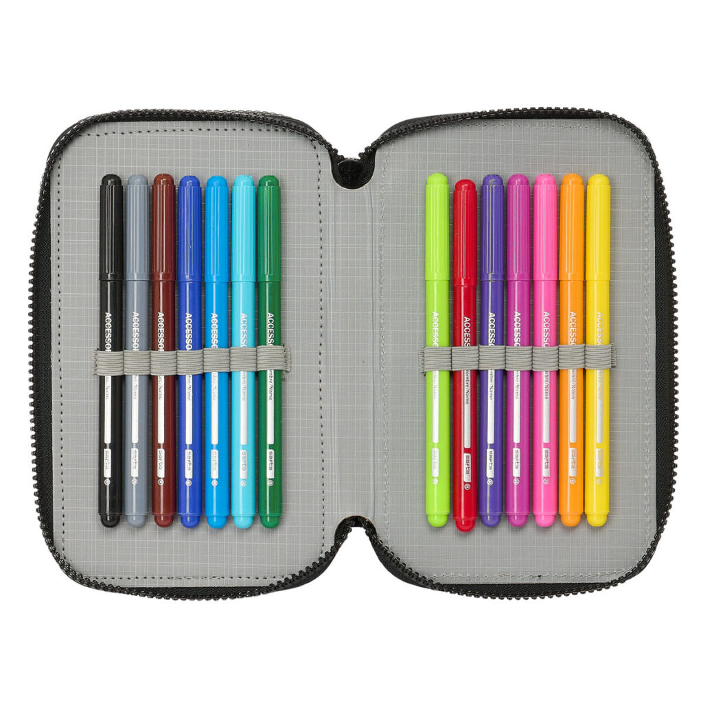 Τριπλή Κσετίνα Teenage Mutant Ninja Turtles Μαύρο Γκρι 12,5 x 19,5 x 5,5 cm 36 Τεμάχια