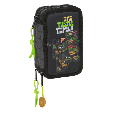 Τριπλή Κσετίνα Teenage Mutant Ninja Turtles Μαύρο Γκρι 12,5 x 19,5 x 5,5 cm 36 Τεμάχια